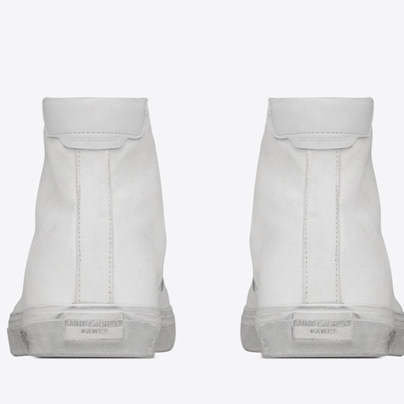 MALIBU MID-TOP SNEAKERS IN CANVAS AND LEATHER. White/ sz 39 - Picture 10 of 12